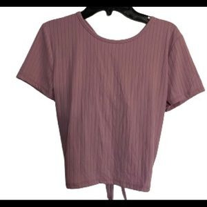 Love Streak Top Backless Crop Light Purple